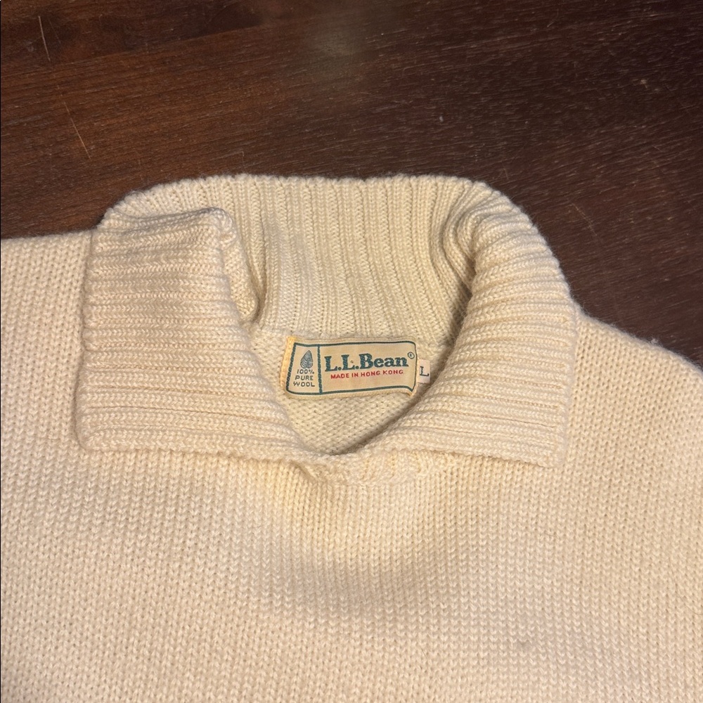 L.L. Bean Ivory Knit Pullover - Picture 5 of 12